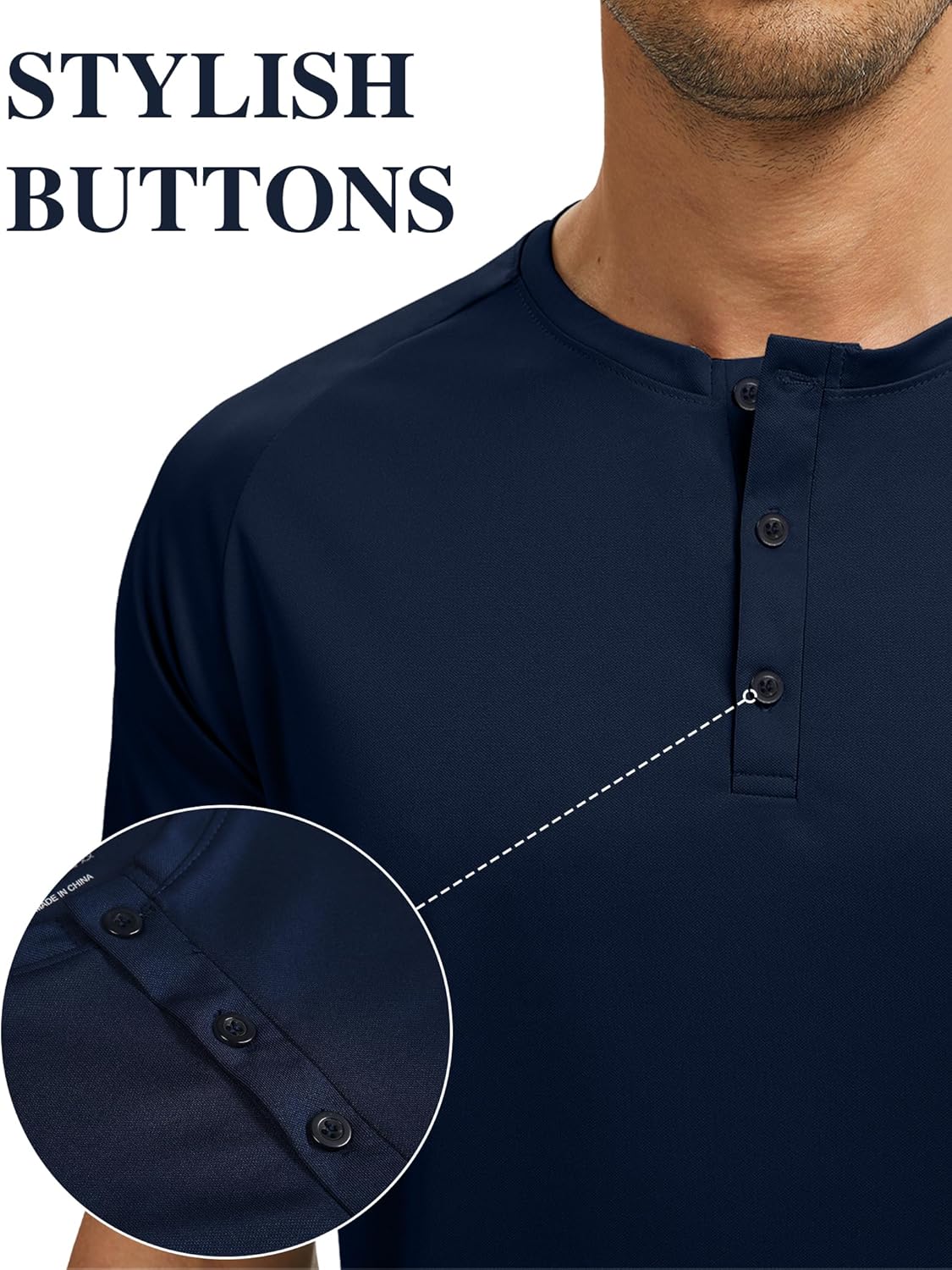 5 Pack Men's Henley Shirt Basic T Shirt, Moisture Wicking Breathable Button Down Short Sleeve - Image 4