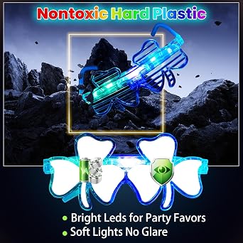 12Pcs LED Glasses Party Supplies Party Glasses Light up Glasses for Birthday Christmas Concert Light Up Toys Glow in the Dark Neon Party Decorations for Adults