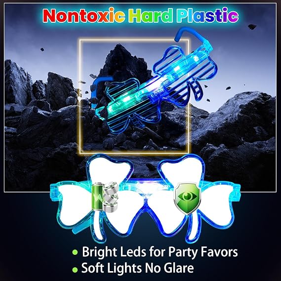 12Pcs LED Glasses Party Supplies Party Glasses Light up Glasses for Birthday Christmas Concert Light Up Toys Glow in the Dark Neon Party Decorations for Adults