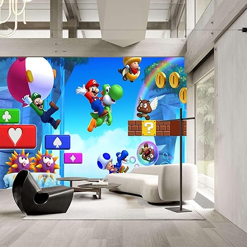 Vista 83 de Murales de pared de tamaño personalizado, anime de juegos 3D, murales de pared autoadhesivos extraíbles para despegar y pegar, papel tapiz 3d Juego