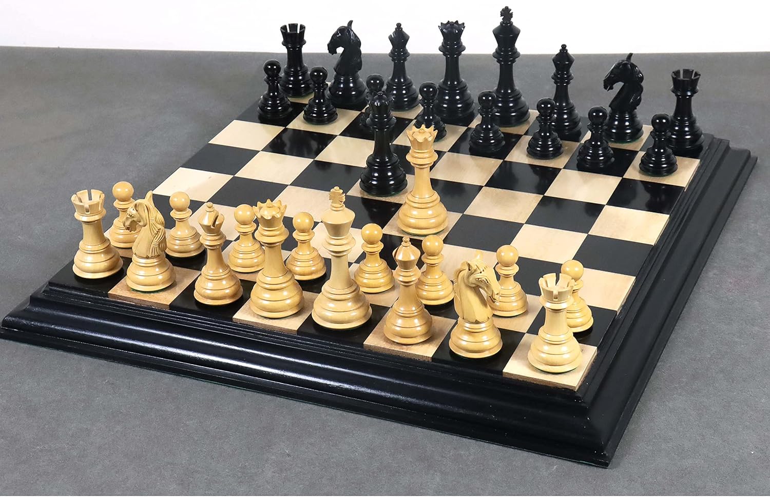 Suреr Bіg Clеаrаnсе! RoyalChessMall -4.6 Rare Columbian Triple Weighted Luxury Chess Pieces Only Set -Ebony Wood