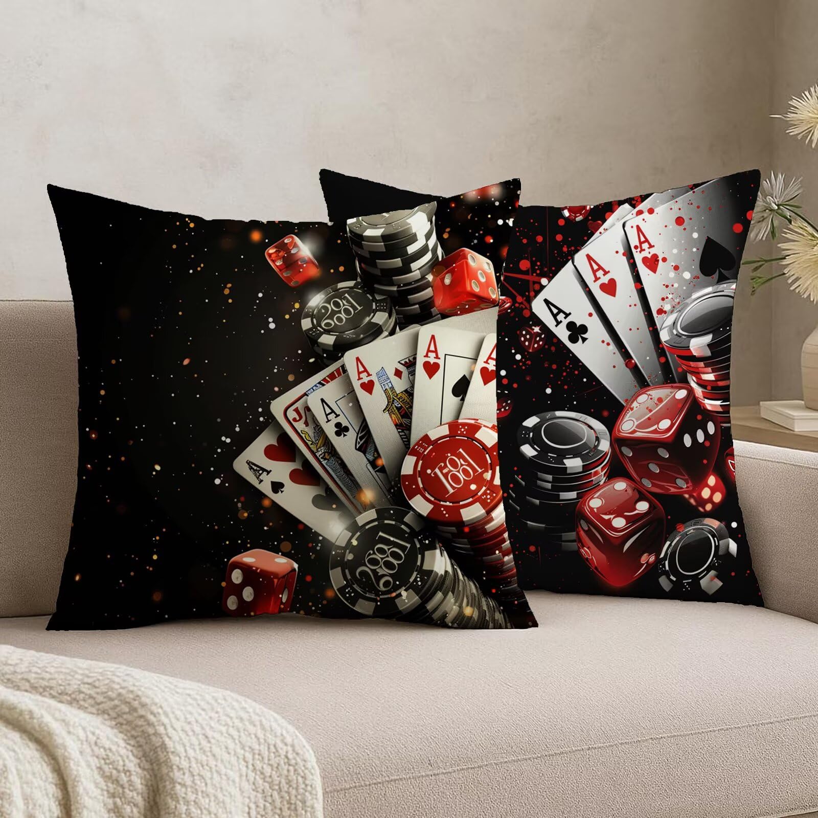 Coussins de canapé velours noir 55x55 lavables pour protéger et décorer