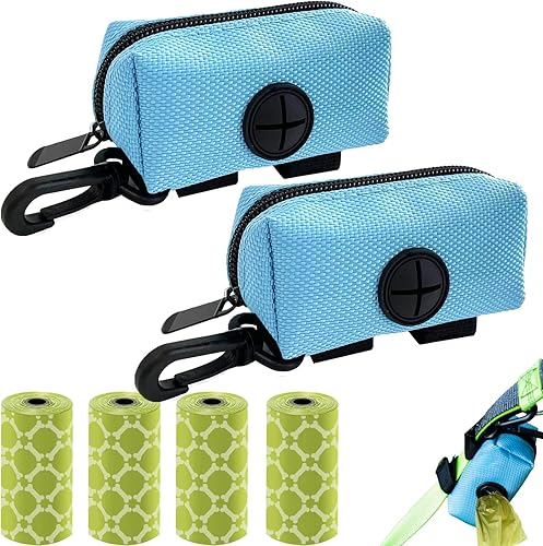 CAKOVANO - Paquete de 2 soportes para bolsas de excremento de perro, soportes para bolsas de excrementos para correas, dispensador portátil de