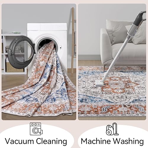 Miniatura 5 de Hargiis Alfombra de área, 2 x 3, antideslizante, lavable, alfombra para puerta interior, alfombra para dormitorio, cocina, entrada o baño, alfombra