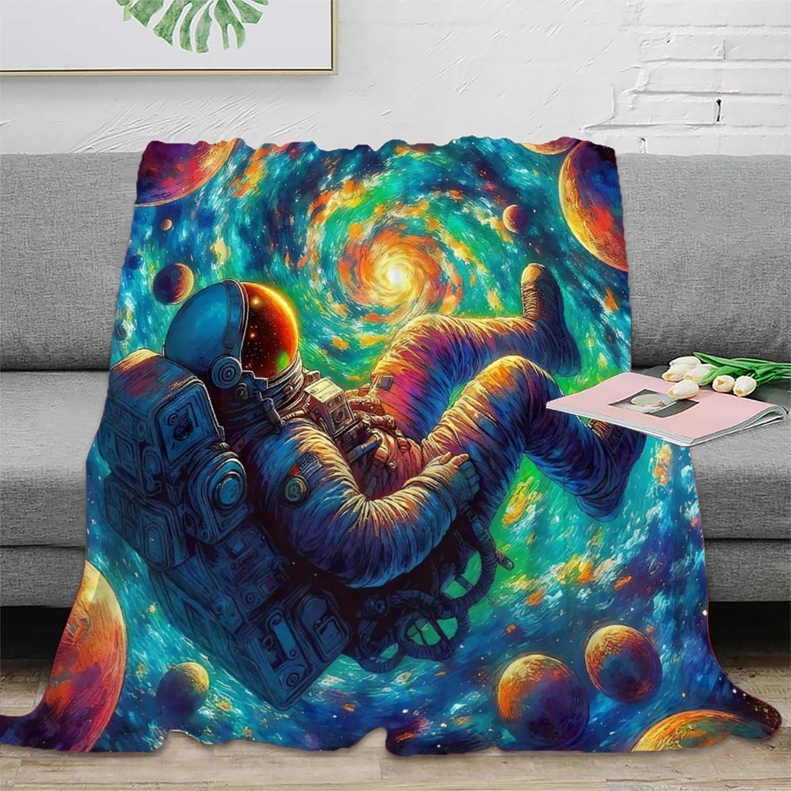 Couverture astronaute 3D contre le froid plaid moelleux 150x200cm
