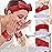 Crosize 7 Pack Cute Spa Skin Care Hairband and Wristband Set for Women, Red, Microfiber, for Makeup, Face Wash, Mask, Exercise, Showering