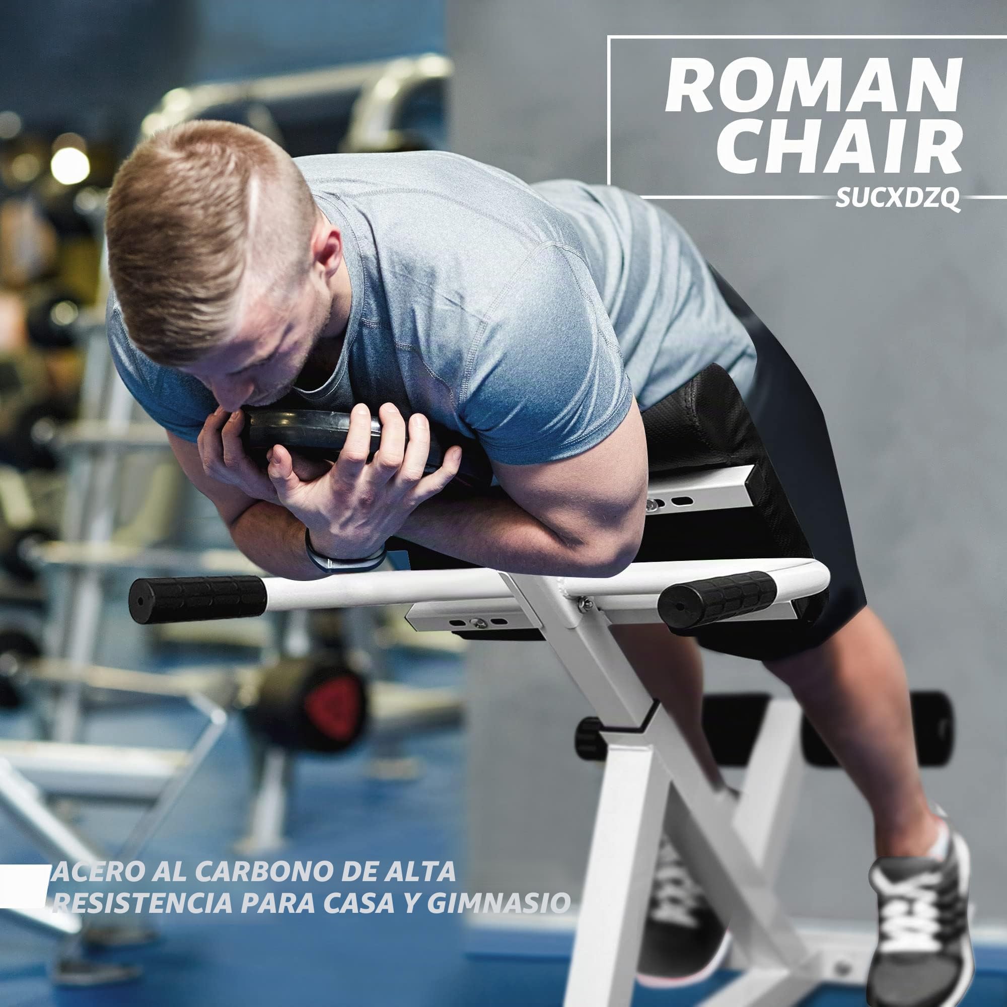 Máquina de extensión de respaldo de silla romana, banco de hiperextensión con ajuste dual de altura de ángulo, banco de ejercicio de espalda para gimnasio en casa