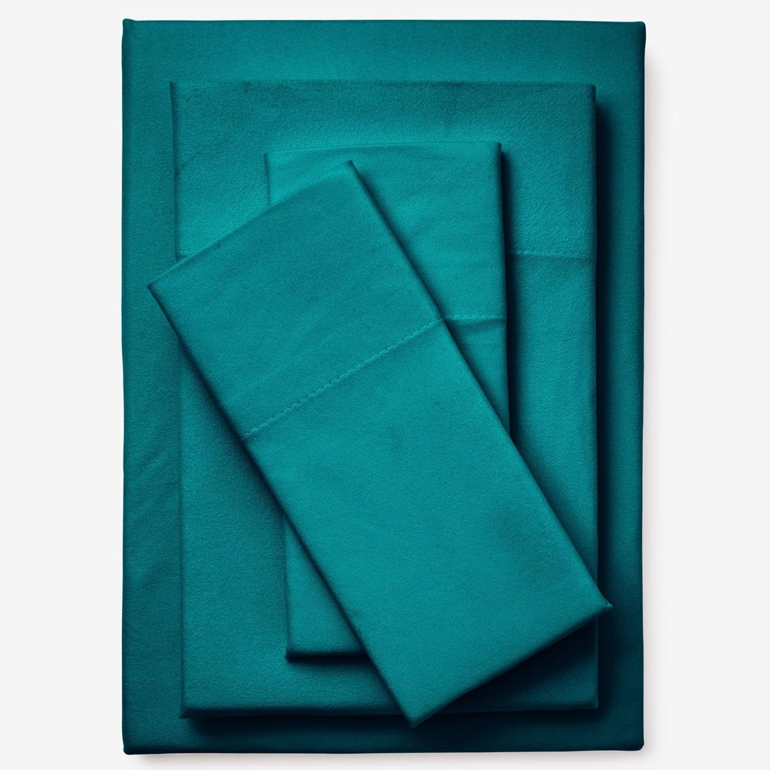 BrylaneHome BH Studio 4 Piece Microfleece Sheet Set - Full, Peacock