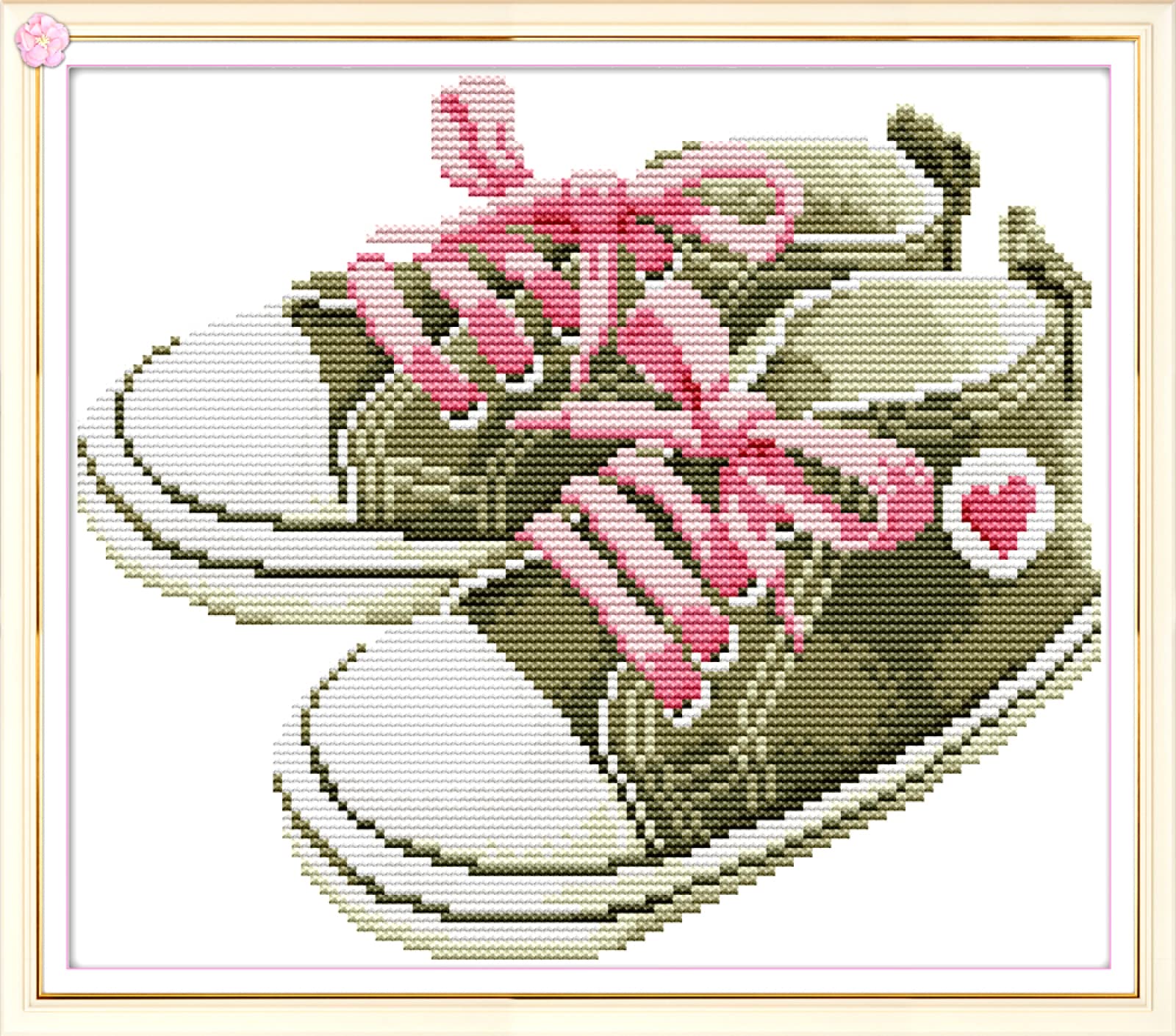 Point de croix pré-imprimé chaussure 11CT kit broderie facile sans compter - 8