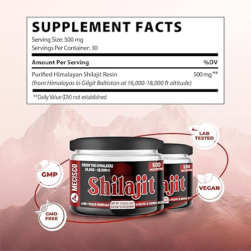 Miniatura 3 de Suplemento Shilajit puro Shilajit de 0.53 oz, resina orgánica pura del Himalaya con fúlvico natural, ácido húmico y más de 85 minerales traza -