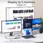 USB C Docking Station Dual Monitor pour Ordinateur portable USB-C Hub Multiport 14 en 1 Adaptateur Dongle avec 2HDMI Affichage 100W PD Ethernet 6 USB Port Mic/Audio SD/TF Lecteur de cartes pour Dell/HP/Lenovo/MacBook Air