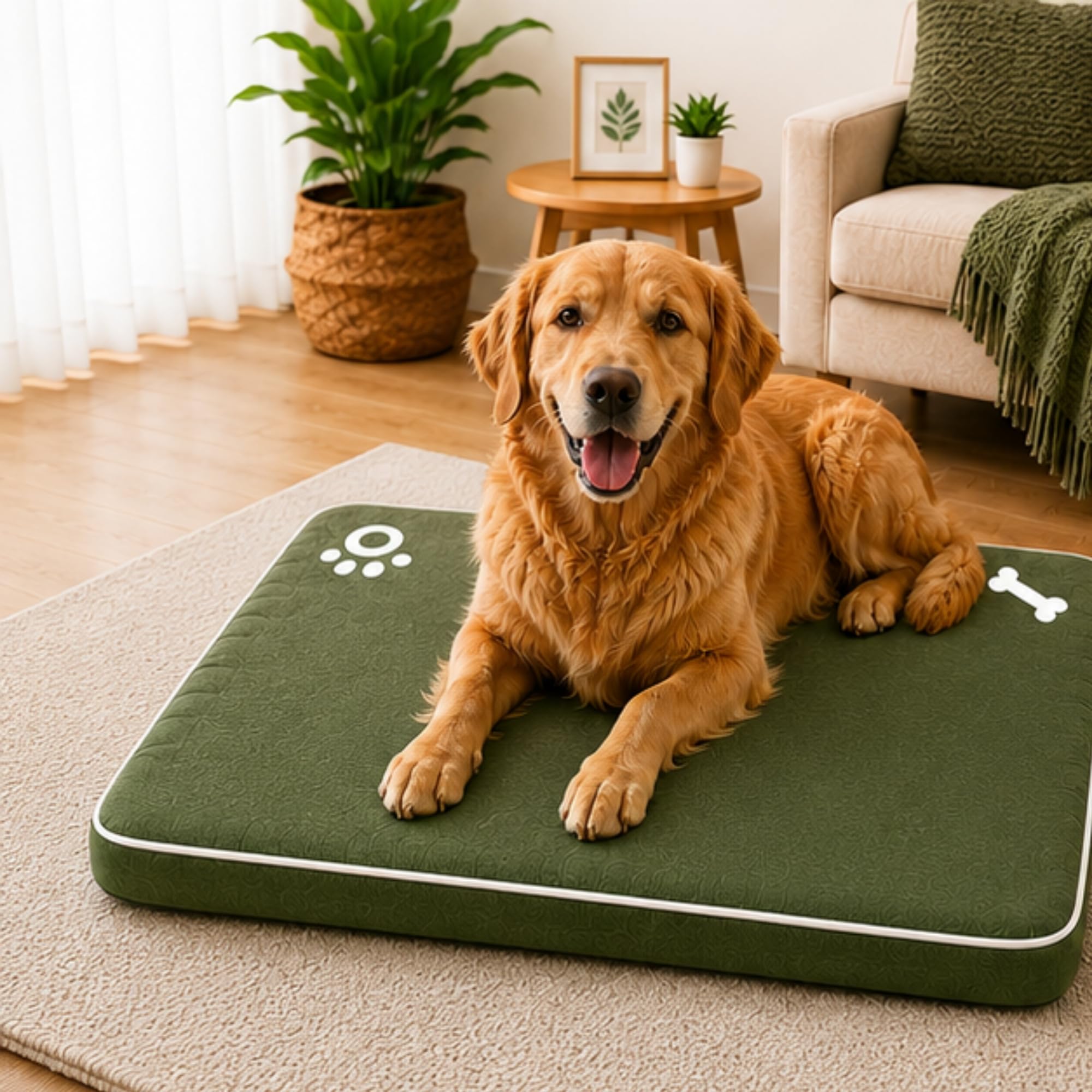 Dolce Vari Luxury Soft Pet Mat Bed Non Slip Washable Dog Cat Cushion Travel Crate Mat (Green, 58 x 80 cm)