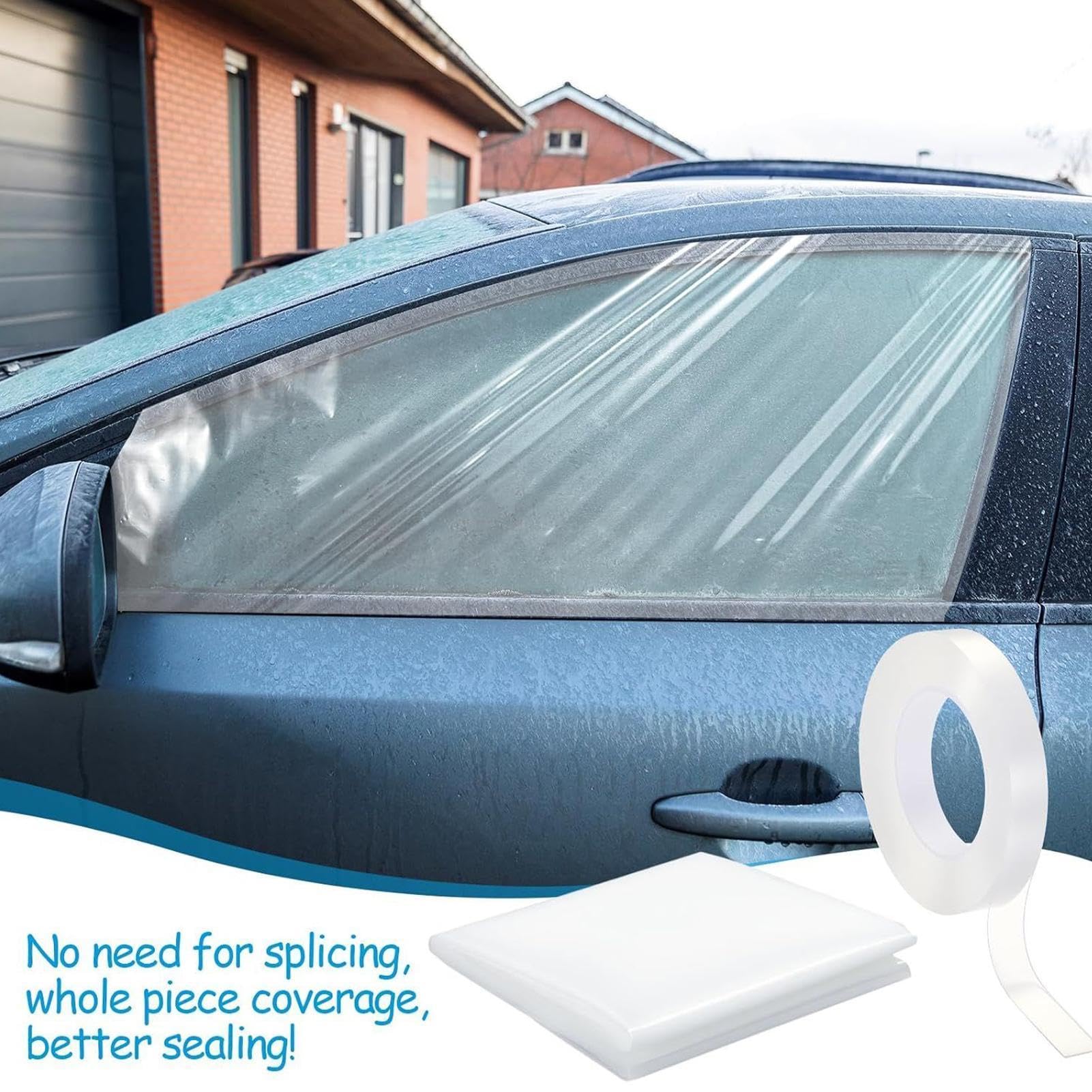 Crash Wrap Pour Fenêtre De Voiture – Couverture De Fenêtre Cassée Temporaire | Film De Réparation En PVC Transparent Pour La Protection Du Verre Automobile, Protecteur D'écran De Véhicule Étanche