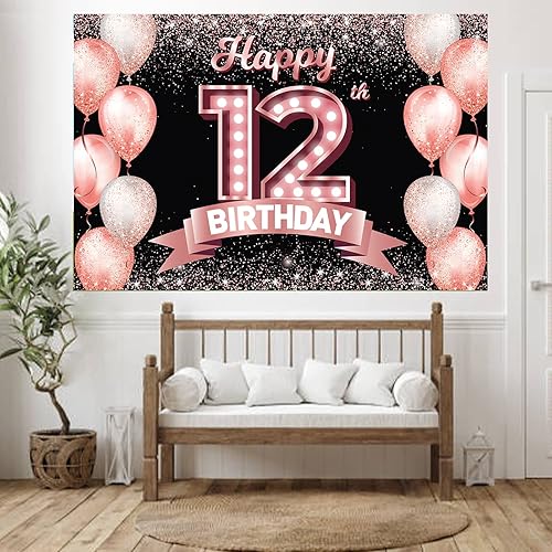 Vista 149 de Happy 21st Birthday Rose Gold Banner Backdrop Cheers to 21 Years Old Confetti Balloons Theme Decor Decorations for Women 21 Years Old Pink Birthday