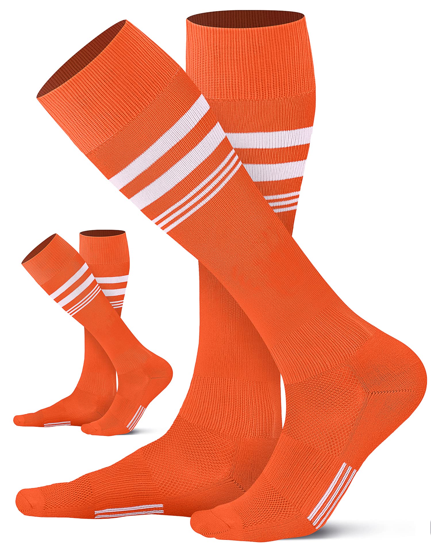 CS CELERSPORT Striped Soccer Athletic Knee High Socks for Kids Youth Adult