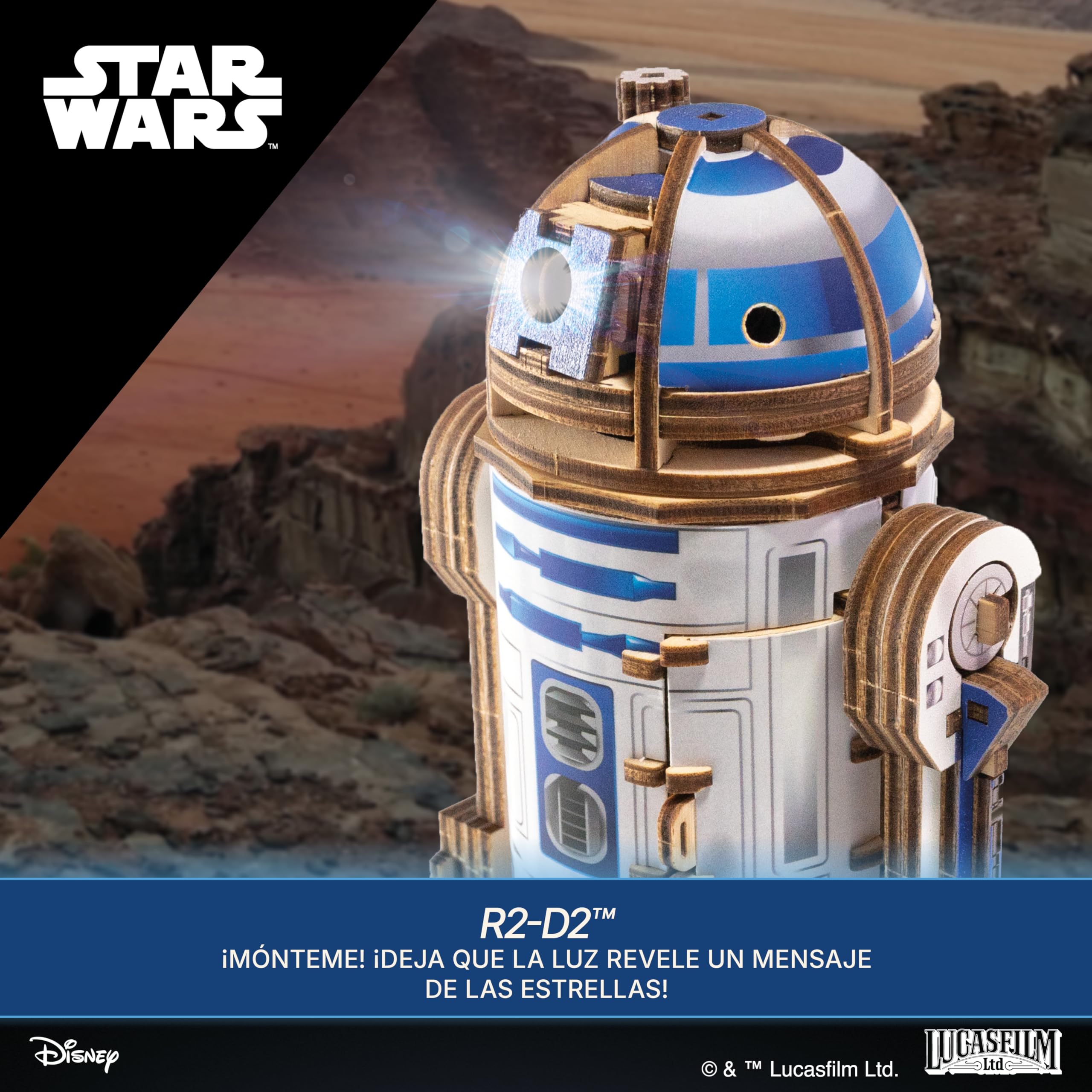 UGEARS Star Wars ™ R2-D2 ™ - Puzzle 3D, maquetas para Construir Adultos, Kit Manualidades Adultos, maquetas para Montar, Puzzle Madera, modelismo, Figuras Star Wars, r2d2 La Guerra de Las Galaxias