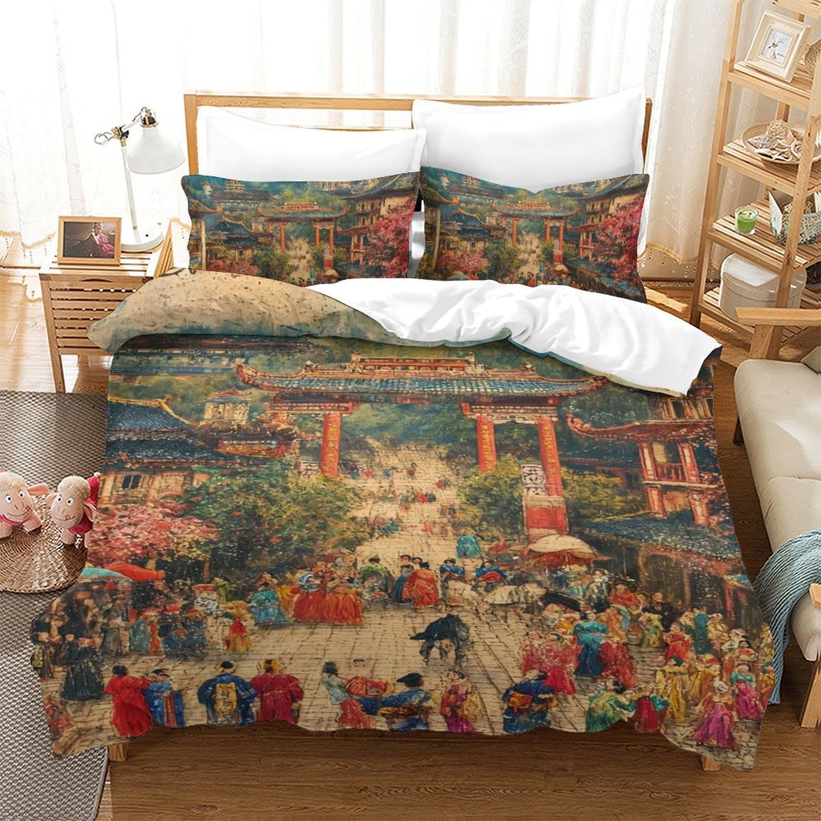 Housse de couette 3D avec fermeture éclair pour un lit d'ado facile à faire au quotidien