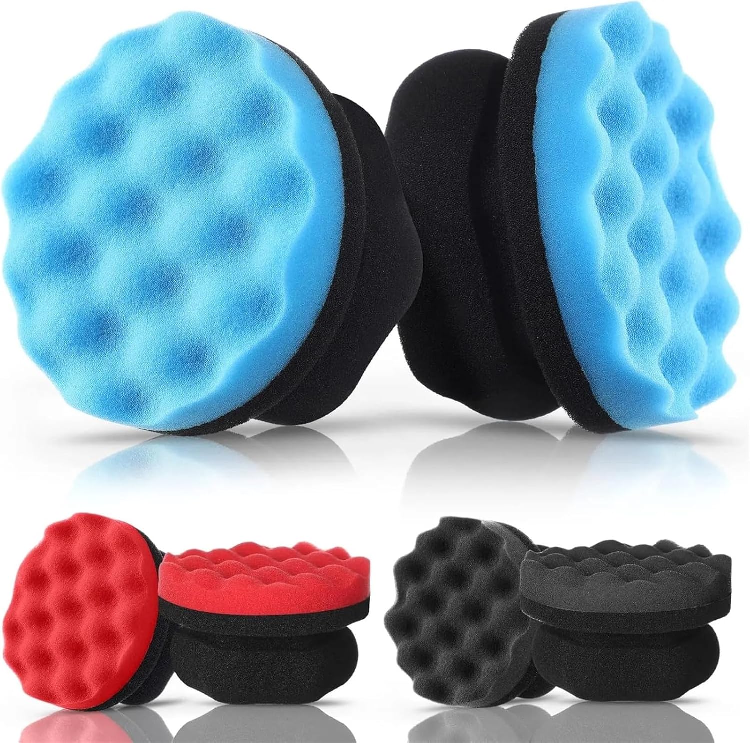 Car Polishing Sponge Hand-held Hexagonal Waxing Sponges High Density Foam Sponge 1Pcs(Planar red)