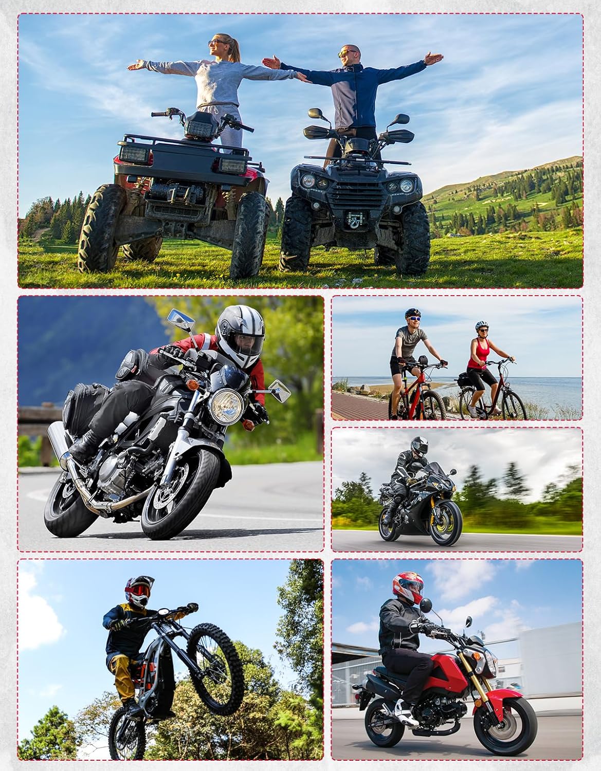 KEMIMOTO Adventure Motorcycle Mirrors M8 M10 Bolt Handlebar Mount Adjustment Universal Rearview Mirrors Convex Foldable 360 Degrees Compatible with ATV Scooter Dirt Bike - Image 7