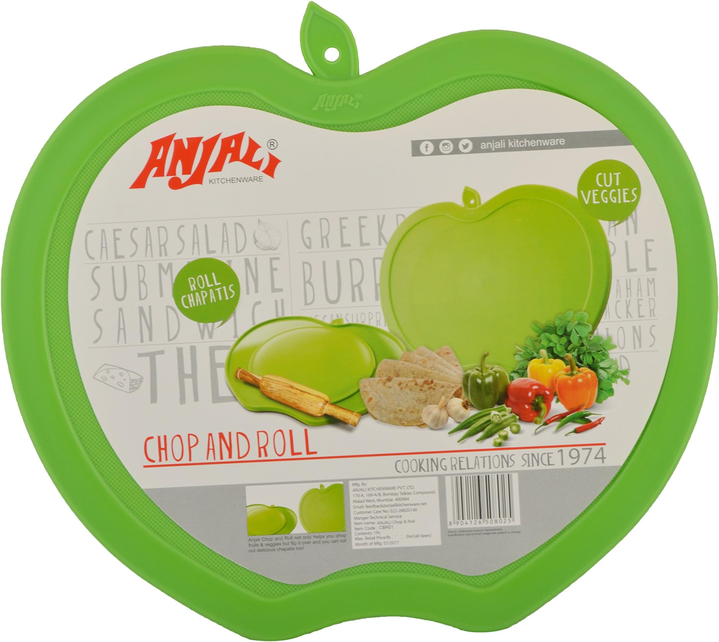 Plastic Chop N Roll 2 in 1, 1-Piece, Green