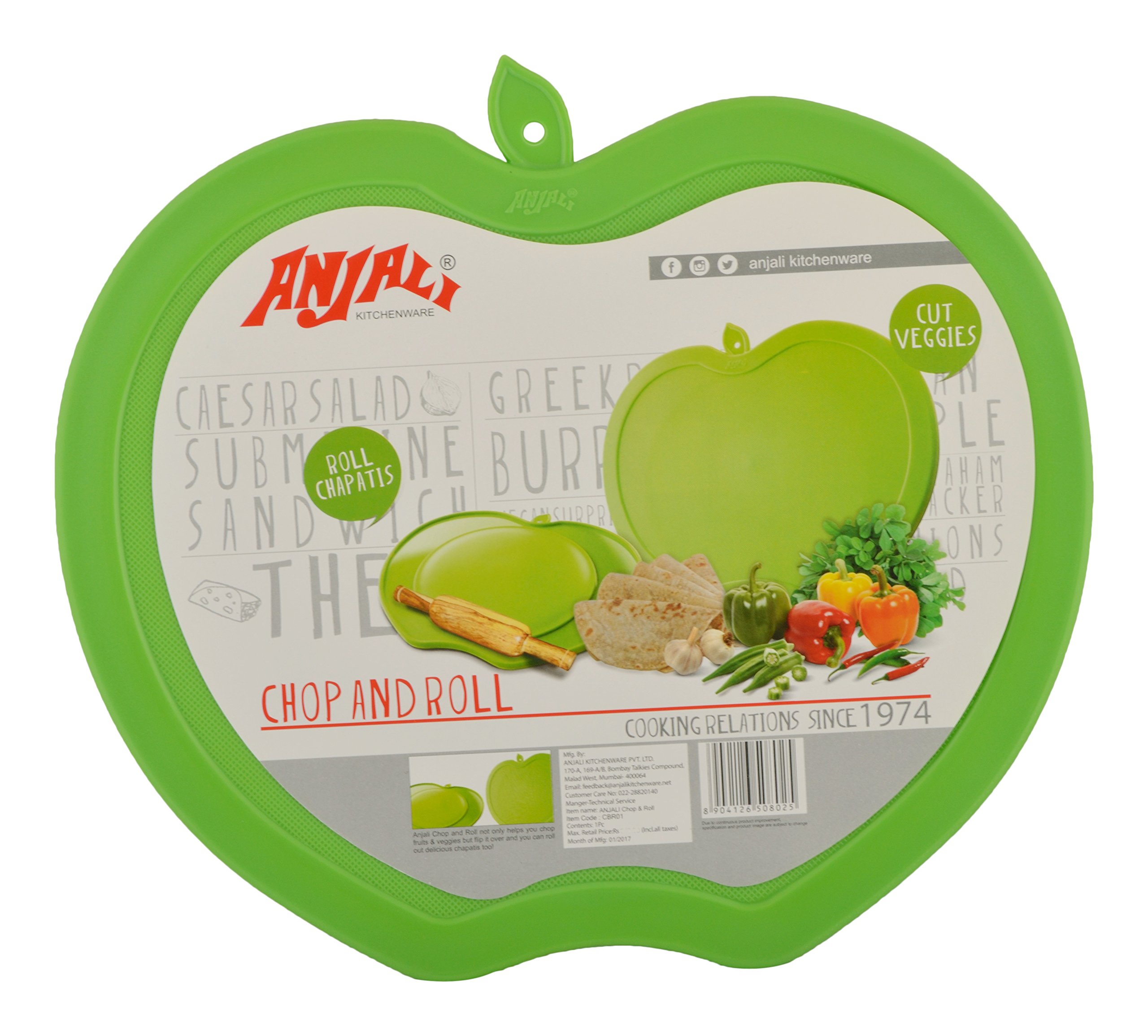 Anjali Plastic Chop N Roll 2 in 1, 1-Piece, Green