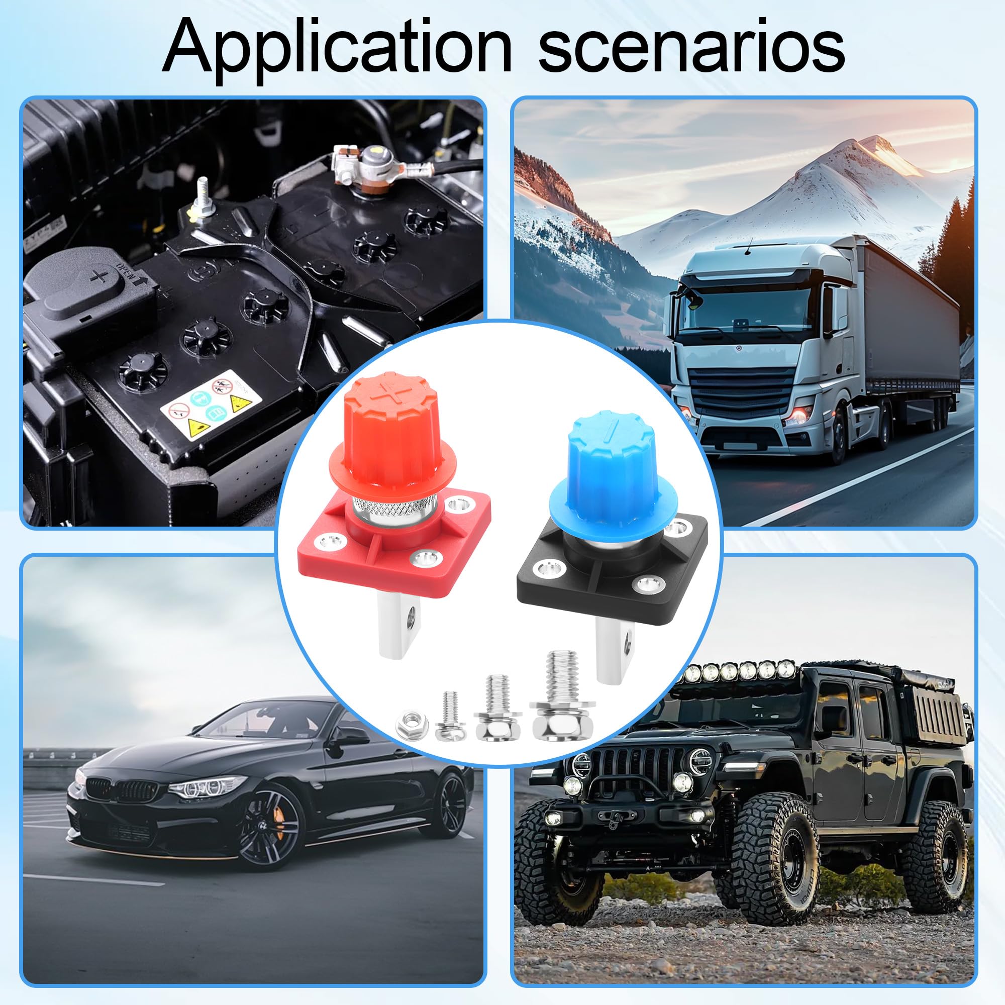 Connettori terminali batteria per auto a parete 250 A/1000 V CC per batterie automobilistiche connettori terminali batteria, terminali per camion/4x4, terminali cavo ba