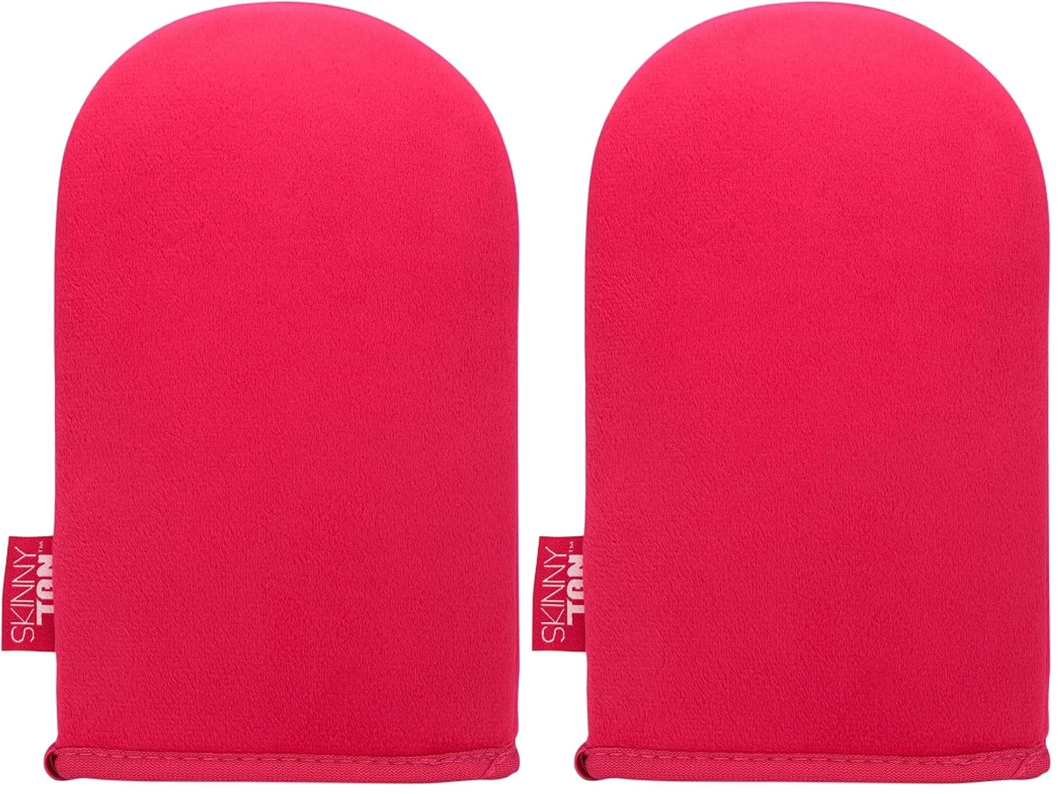 Skinny Tan Pink Velvet Tanning Mitt - Velvety Soft Luxe Texture - Waterproof Lining to Keep Hands Stain Free - Smooth for Flawless Finish - Long-Lasting and Machine Washable - 1 pc Applicator