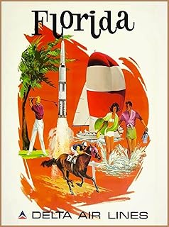 Magnet Florida Delta Air Lines United States Vintage Travel Advertisement Magnet Print
