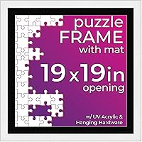 Vista 27 de Poster Palooza Kit de marco para rompecabezas de 21.25 x 15 pulgadas, incluye hojas de pegamento para rompecabezas, marco de madera blanca