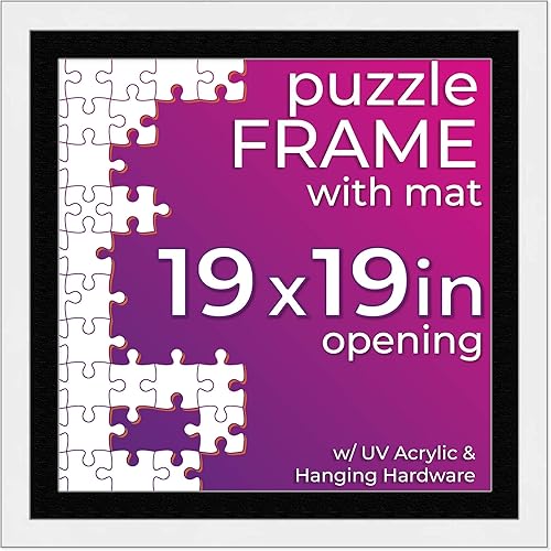 Poster Palooza Kit de marco para rompecabezas de 19 x 19 pulgadas, incluye hojas de pegamento para rompecabezas, marco de madera blanca con disponible en Yaxa El Salvador
