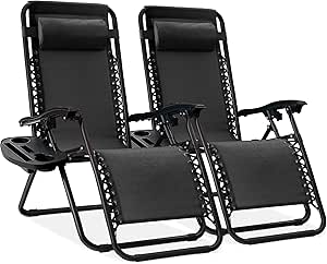 Best Choice Products Adjustable Steel Mesh Zero Gravity Lounge Chairs