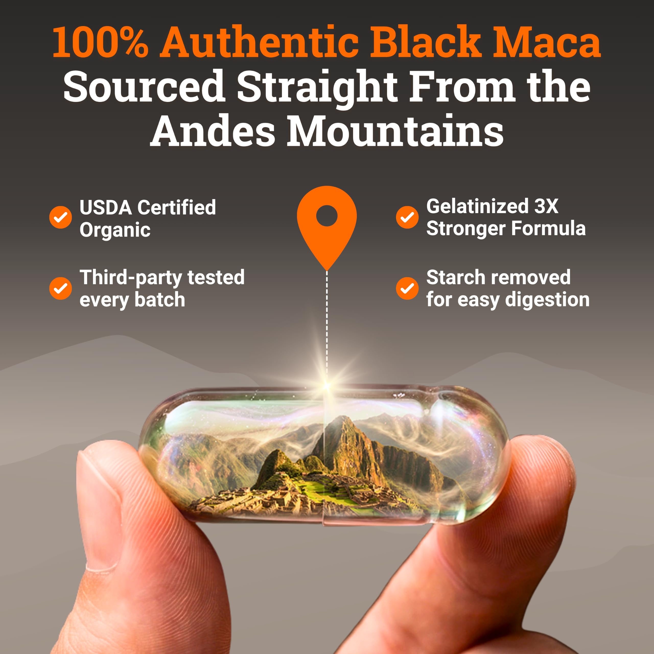 Organic Gelatinized Black Maca Root for Men & Women 200 Capsules , 1000mg — Amazon image 5