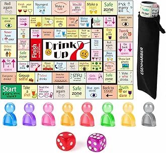 Drink Up Board Game, Drinking Games for Adults, Ideal for Girls Night Out, Adult Games for Game Night, Party Games (2-8 Players, Age 21+)