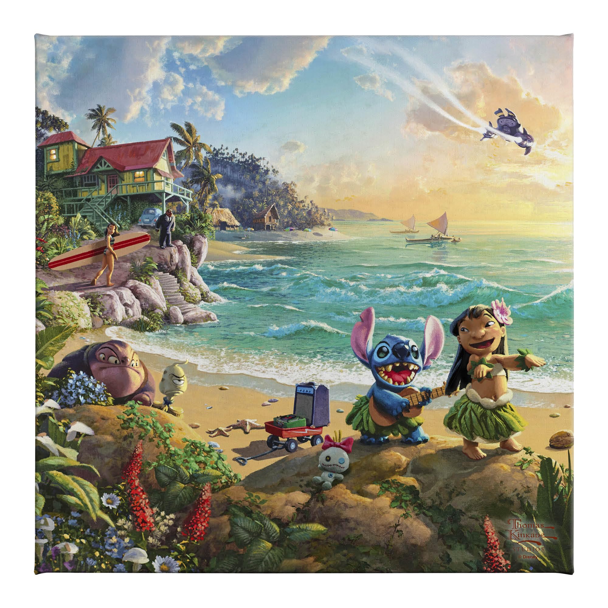 Thomas Kinkade Studios Disney Lilo & Stitch (14" x 14")