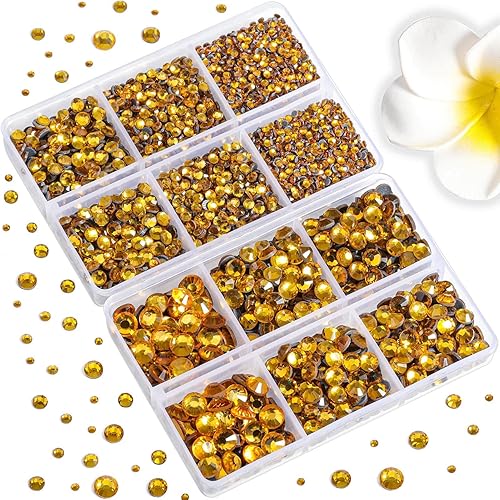 Miniatura 2 de 6736 diamantes de imitación termoadhesivos con parte trasera plana, diamantes de imitación marrones para manualidades, ropa mixta de 5 tamaños,