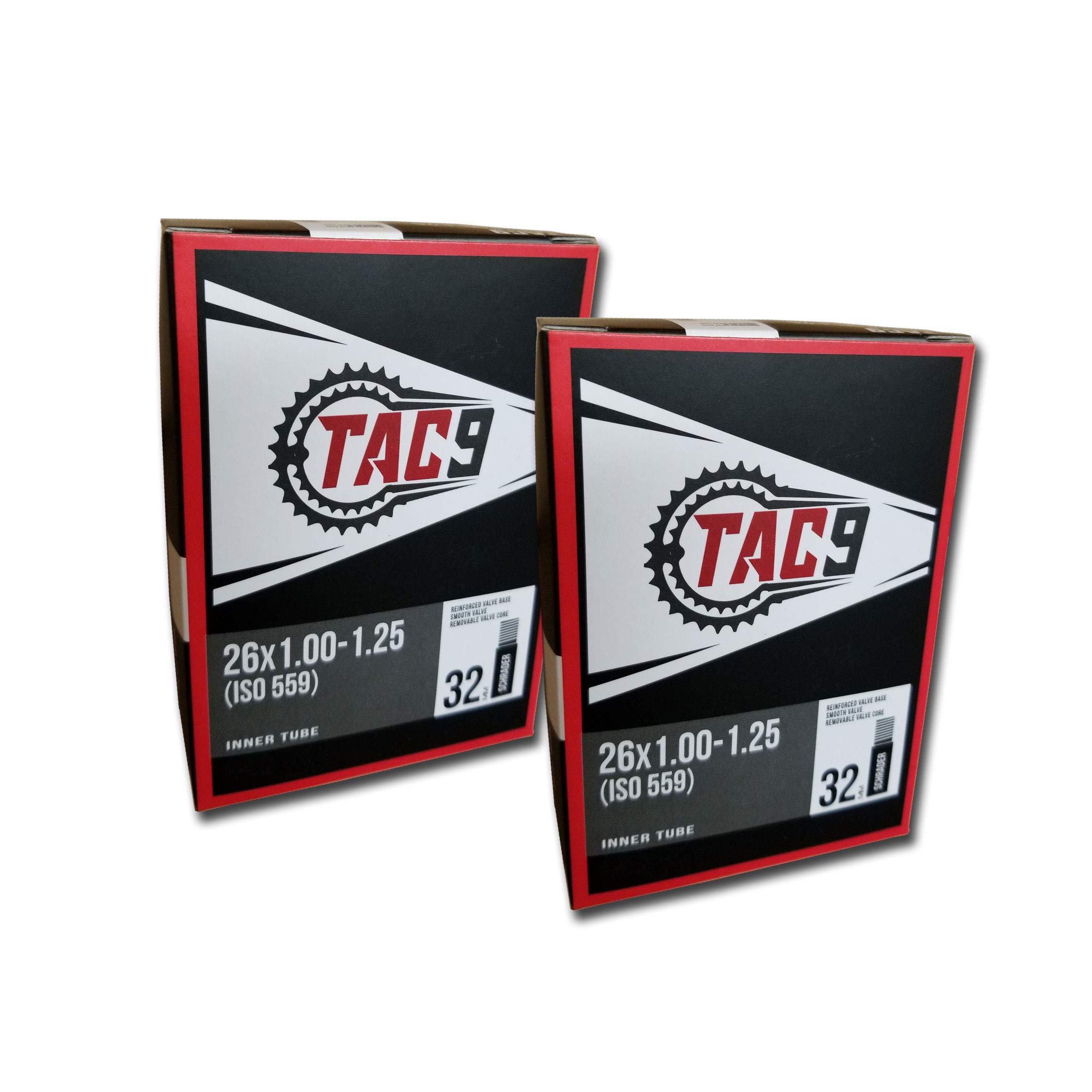 TAC 9 Bike Tube, 26" x 1.00-1.25" Regular Schrader Valve, 32mm (ISO/ETRTO 559)
