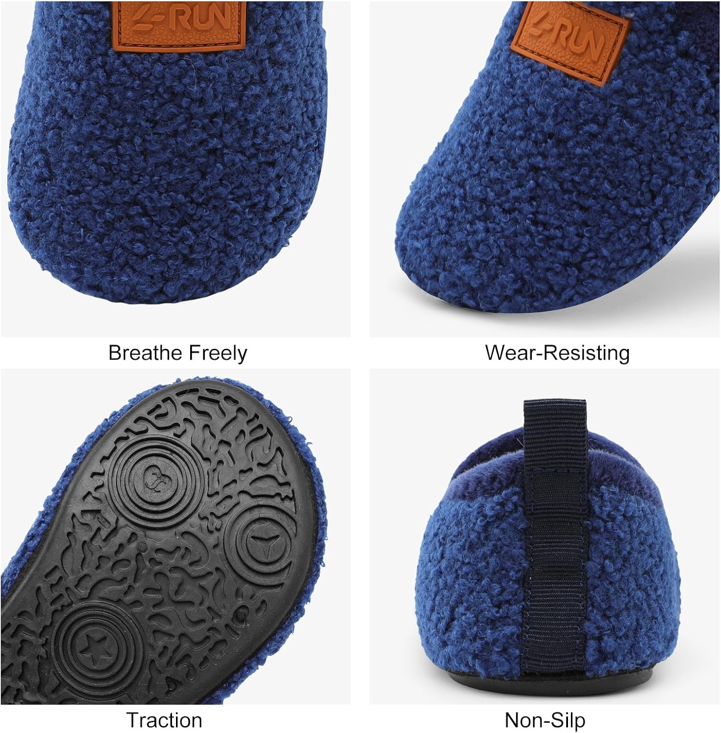 L-RUN Toddler Boys Girls House Slippers Indoor Home Shoes Warm Slipper Socks for Kids Baby Soft Winter Warm Walking Shoes - Image 6