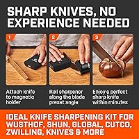 Vista 3 de TUMBLER Pro Rolling Knife Sharpener™ - Afilado de cuchillos hecho fácil - Kit de afilado de cuchillos rodante con sistema de disco removible