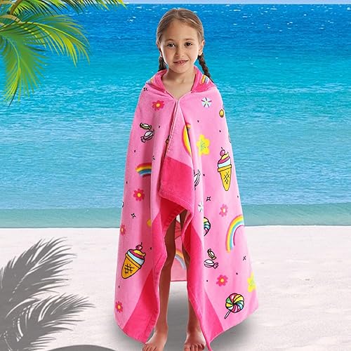 Miniatura 36 de Toallas de baño para niños, toalla para niños con capucha para playa, baño, piscina, toallas de natación de 30 x 50 pulgadas, tamaño grande, ultra