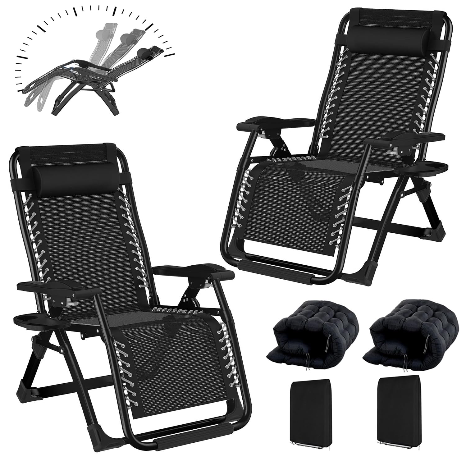 Chaise Longue Pliante Jardin Finis les Maux de Dos Fauteuil Relax avec Coussin Ergonomique