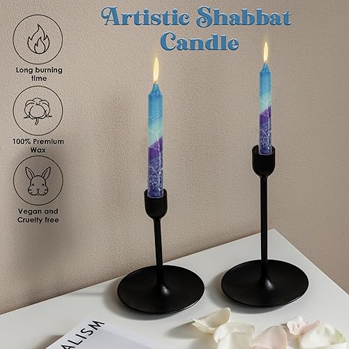 Miniatura 33 de Majestic Giftware /Safed Candles - Paquete de 12 velas Shabat (SC-SHTR-T) Velas tradicionales de Shabat hechas a mano de 5 pulgadas sin goteo Se