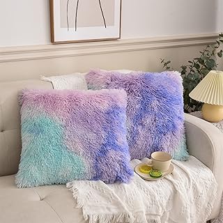 Aimuan Home Decor Luxury Series Plush Shaggy Pillow Shams Super Soft Vel...