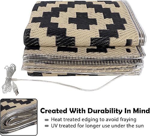 Miniatura 165 de SAND MINE - Alfombras reversibles, alfombra de pajillas de plástico, alfombra de área moderna, alfombra grande para suelo y exteriores, vehículos