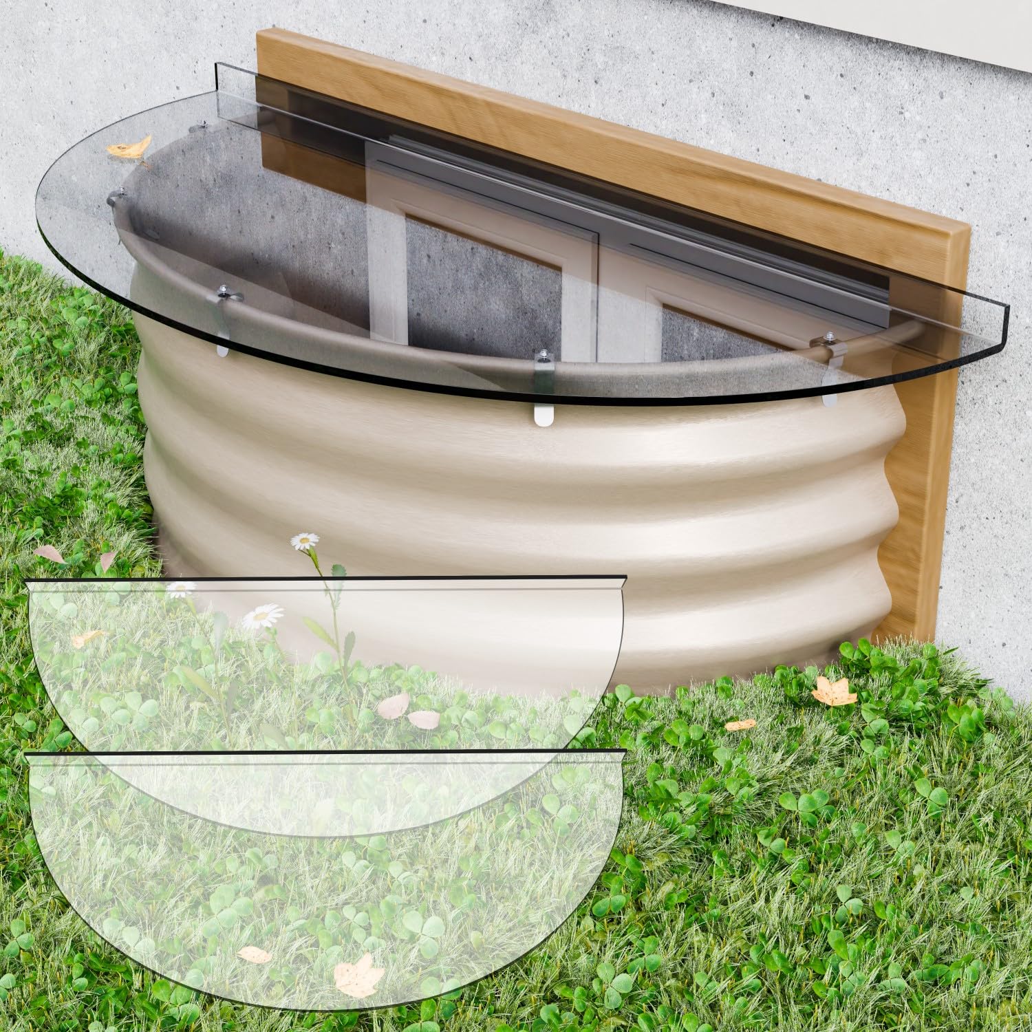 2PCS Polycarbonate Window Well Cover
