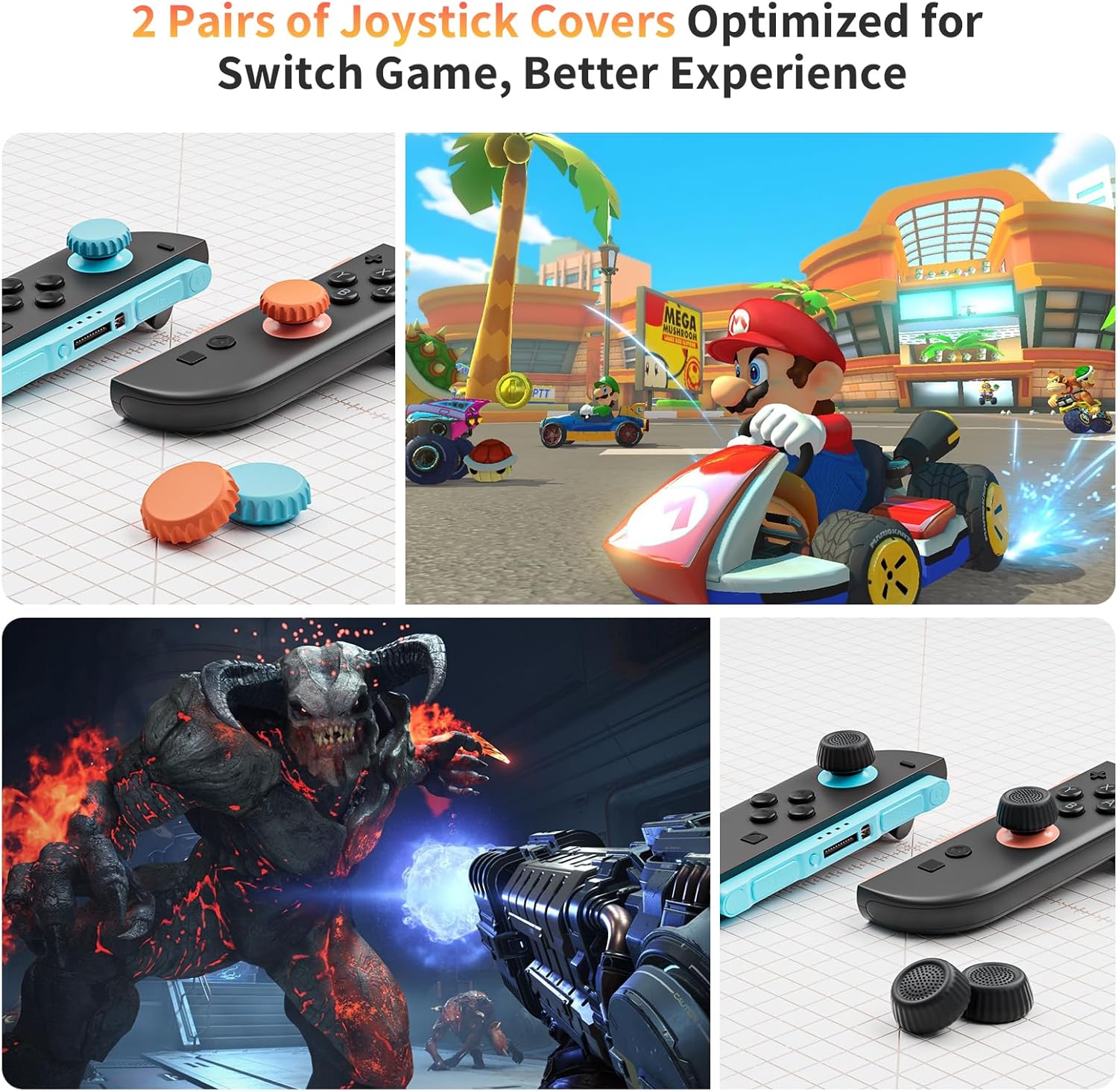 COOWPS Switch 2 Thumb Grips for Nintendo Switch 2 Joy-Con and Pro Controller, Anti-Slip Silicone Joystick Cover, Ergonomic Design Enhanced Gaming Grip, Comfortable & Durable - Image 5