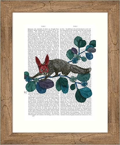 Amanti Art Framed Wall Art Print 24x20 Sly Fox in Bunny Mask by Fab Funky, Animals Wall Art, Vintage Decor, Small Poster Painting Artwork for Living