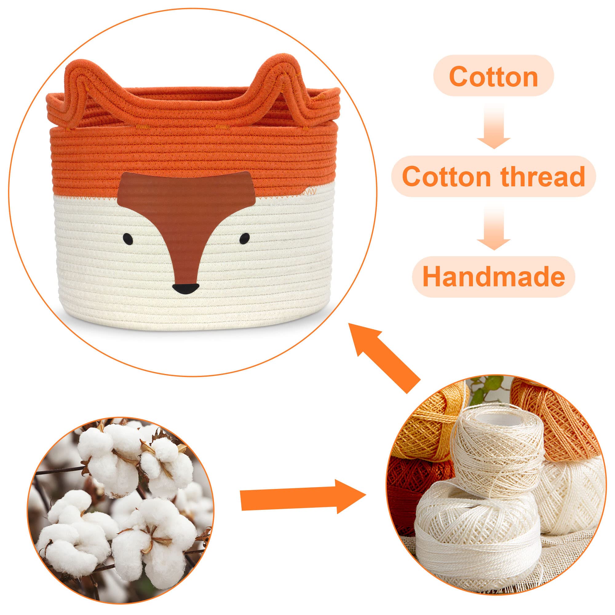 Goodheim Cesto portaoggetti per bambini in cotone per giocattoli e biancheria, cesto per biancheria e giocattoli in uno, decorazione per la cameretta dei bambini