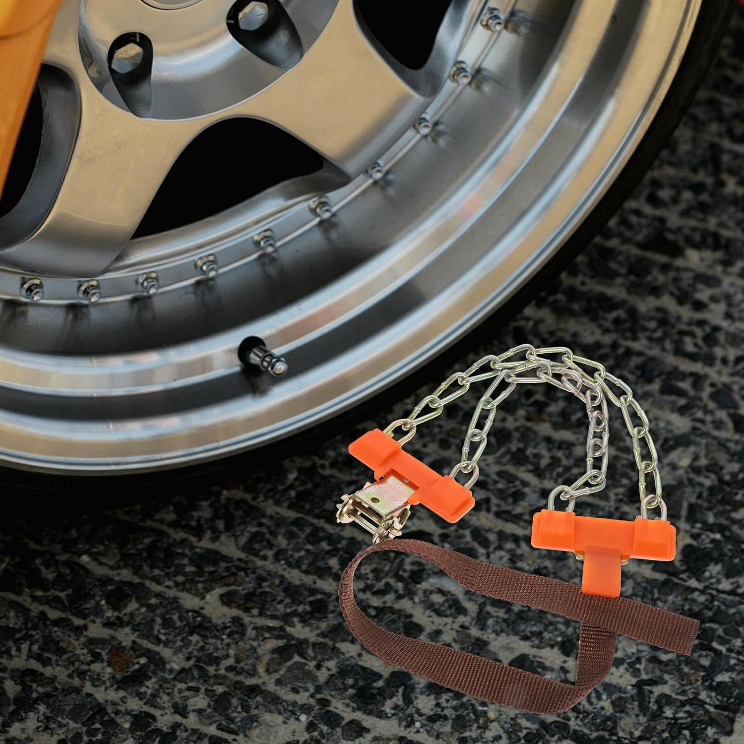Car Tire Snow Chains Large Size Anti-skid Steel Wheel Chains Universal for Passenger Cars and Suvs Emergency Winter Traction Accessories
