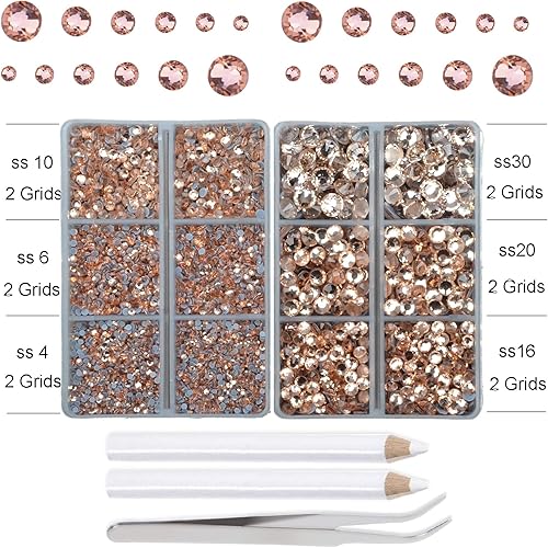 Miniatura 9 de Mezcla de 4000 piezas de cristales redondos, gemas, piedras de vidrio, bisutería plana