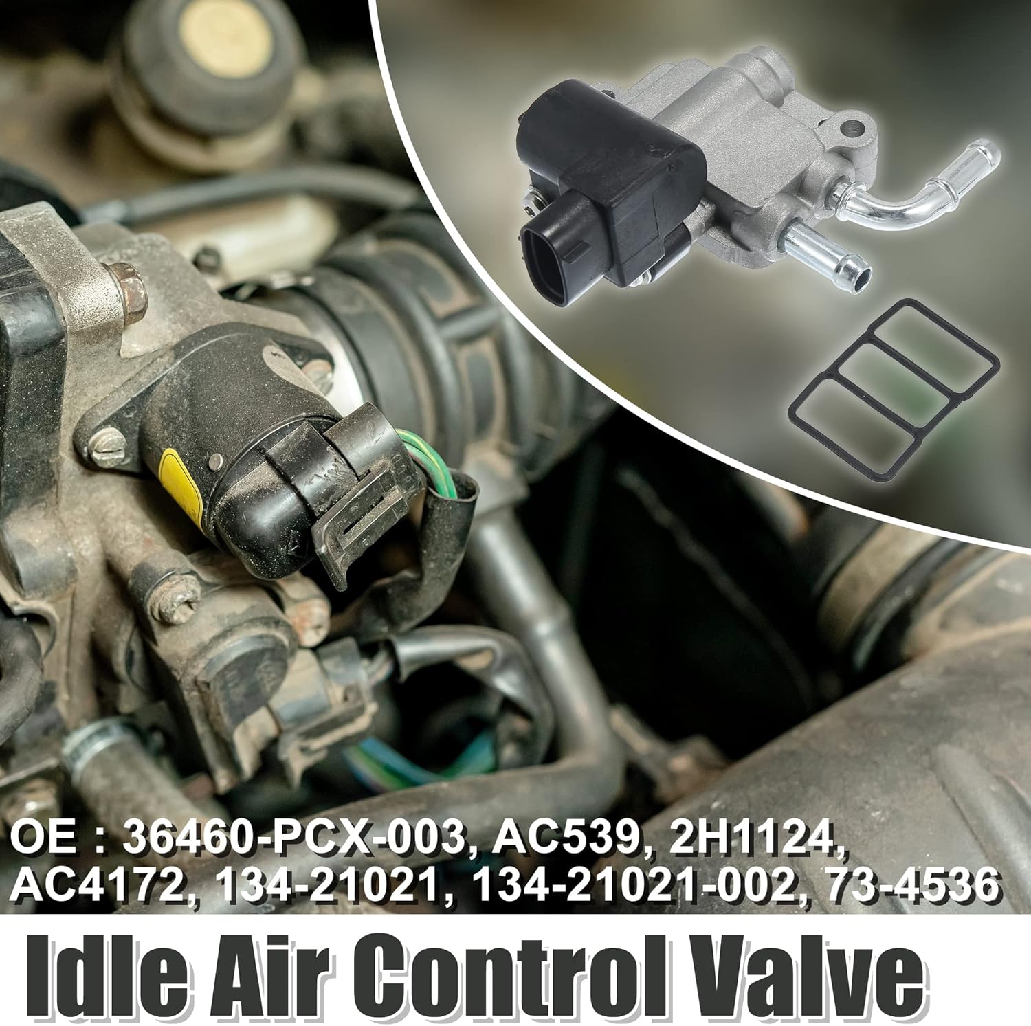 X AUTOHAUX Car Idle Air Control Valve 36460-PCX-003 Replacement with Gasket for Honda S2000 2000-2005